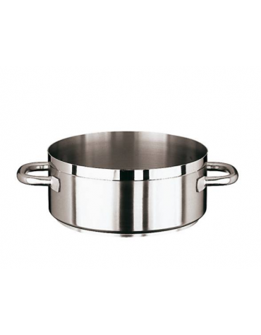 Casseruola bassa in acciaio inox con fondo termodiffusore sandwich a tre strati -  Ø cm 20 -  h cm 8 - Litri 2,5