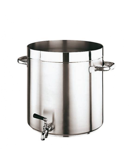 entola alta con rubinetto in acciaio inox con fondo termodiffusore sandwich a tre strati -  Ø cm 32 -  h cm 32 - Litri 24