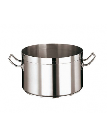 Casseruola alta in acciaio inox con fondo termodiffusore sandwich a tre strati -  Ø cm 28 -  h cm 17,5 - Litri 10,8