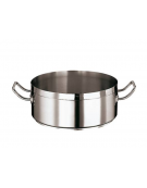 Casseruola bassa in acciaio inox con fondo termodiffusore sandwich a tre strati -  Ø cm 16 -  h cm 7,5 - Litri 1,3