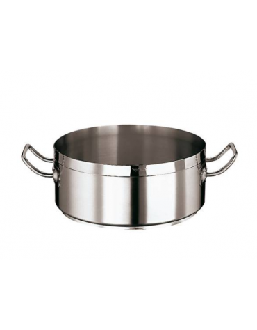 Casseruola bassa in acciaio inox con fondo termodiffusore sandwich a tre strati -  Ø cm 16 -  h cm 7,5 - Litri 1,3