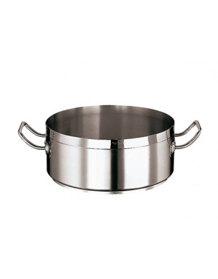 Casseruola bassa in acciaio inox con fondo termodiffusore sandwich a tre strati -  Ø cm 24 -  h cm 9,5 - Litri 4,3