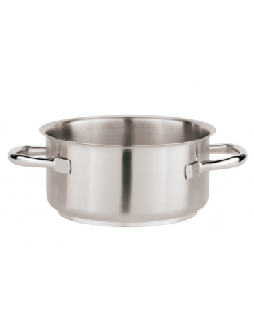 Casseruola mezza alta in acciaio inox con fondo termodiffusore sandwich a tre strati -  Ø cm 16 -  h cm 8 - Litri 1,6