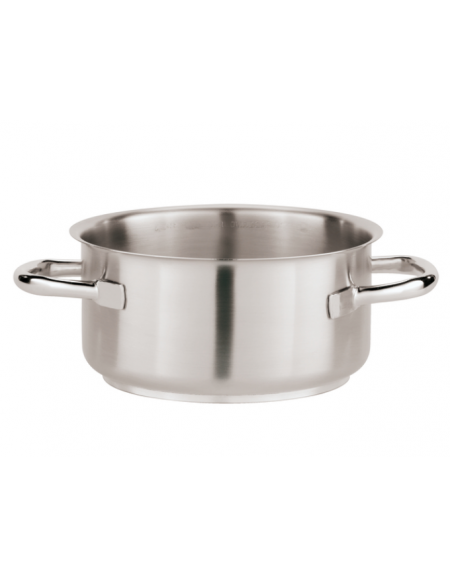 Casseruola mezza alta in acciaio inox con fondo termodiffusore sandwich a tre strati -  Ø cm 20 -  h cm 10 - Litri 3,1