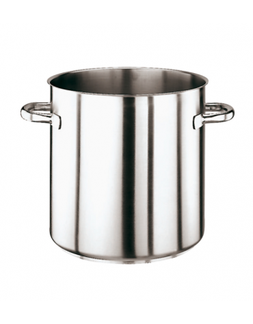 Pentola alta inox 2 maniglie tubolari con fondo termodiffusore sandwich a tre strati -  Ø cm 22 -  h cm 22 - Litri 8,3