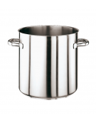 Pentola alta inox 2 maniglie tubolari con fondo termodiffusore sandwich a tre strati -  Ø cm 32 -  h cm 32 - Litri 25,5