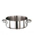 Casseruola bassa inox 2 maniglie tubolari con fondo termodiffusore sandwich a tre strati -  Ø cm 18 -  h cm 7 - Litri 1,8