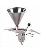 Dosatrice riempitrice manuale per cornetti con stantuffo in acciaio inox. Tramoggia da 7 lt.