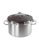 Pentola a pressione inox-allumino 2 maniglie tubolari - fondo termodiffusore sandwich a 3 strati -  Ø cm 32 - h cm 19 - Lt 15