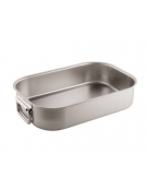 Tegame rettangolare in acciaio inox, 2 maniglie  - dimensioni cm 35x25x8h