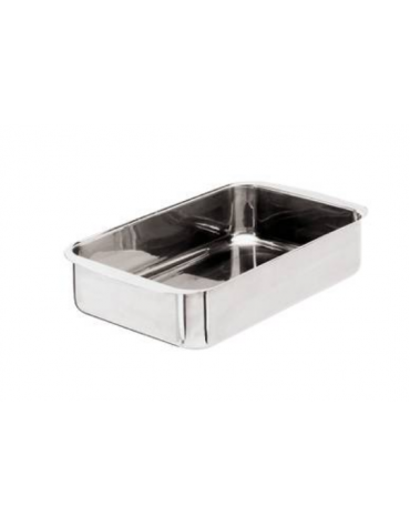 Lasagnera rettangolare in acciaio inox per forno - dimensioni cm 45x28x7,5h