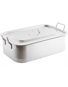 Brasiera in acciaio inox, 2 maniglie - dimensioni cm 50x30x15h