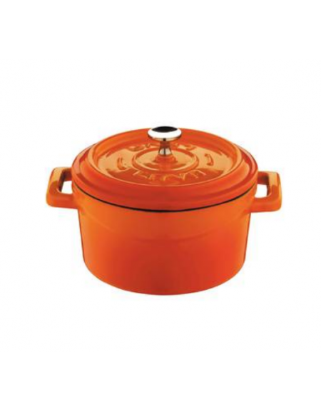 Casseruola in ghisa con manicatura ghisa e inox - colore rosso - Ø cm 10 -  Litri 0,35 - 1 pozione di 1,5 Kg.