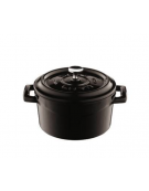 Casseruola tonda in ghisa con manicatura ghisa e inox - colore nero - Ø cm 12 -  Litri 0,55 - 1 pozione di 1,54 Kg.