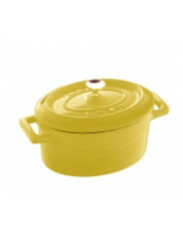 Casseruola in ghisa con manicatura ghisa e inox - colore rosso - Ø cm 10 -  Litri 0,35 - 1 pozione di 1,5 Kg.