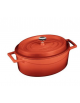 Casseruola ovale in ghisa con 2 maniglie - colore rosso - Ø cm 29 - 4,8 Litri - 6 pozioni di 6,78 Kg.