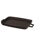 Padella grill in ghisa con manicatura tubolare inox - Ø cm 22 - 0,8 Litri - 1-2 pozioni di 1,40 Kg.