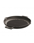 Padella grill in ghisa con manicatura tubolare inox - Ø cm 22 - 0,8 Litri - 1-2 pozioni di 1,40 Kg.