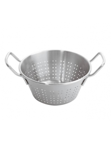 Colapasta tronco conico in acciaio inox con 2 maniglie - Ø cm 24x12h - litri 3,5