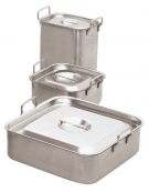 Bagnomaria, impilabile in acciaio inox - lt. 4 - cm 24x24x7,5h