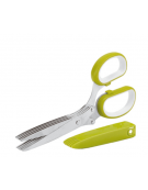 Forbice erbe, 5 lame lunghe 10 cm in acciaio inox - colore verde