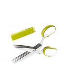 Forbice erbe, 5 lame lunghe 10 cm in acciaio inox - colore verde