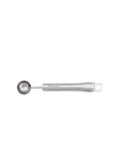 Scavino sferico in acciaio inox 18/10 diametro cm 2,5 con manicatura in acciaio inox - lunghezza cm 18