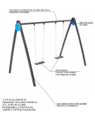 Altalena Superior con 2 seggiolini a tavoletta - cm 321x171x218h