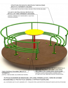 Giostrina con divanetto 8/9 posti, in acciaio zincato a caldo e laccato per esterni - diam. cm 180x73h