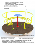 Mini giostra 5 posti, con divanetto in tubolare d' acciaio zincato e verniciato - diam. cm 138x73h