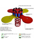 Gioco a molla quadrifoglio con sagoma in polietilene HDPE ad alta densità - cm 107x107x57h