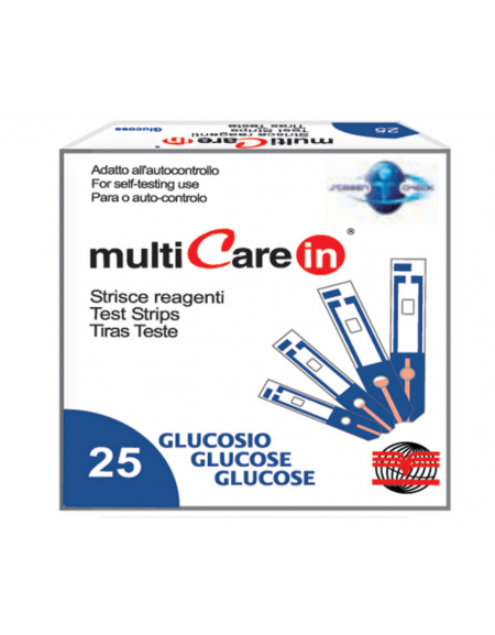 Strisce glucosio biosensore - flacone da 25 strisce + 1 chip.