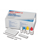 Test strep A - streptococco, la confezione include 20 cassette per test, 2 reagenti, 20 tubetti e tamponi