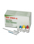 Test strep A, streptococco - striscia - la confezione include 25 strisce per test, 2 reagenti, 25 tubetti e tamponi.