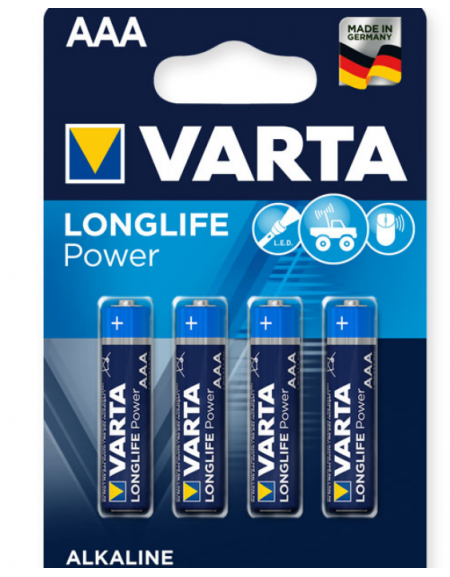 Batterie Varta High Energy  • Tipo: AAA (ministilo) • ALCALINE • Blister da 4 pezzi