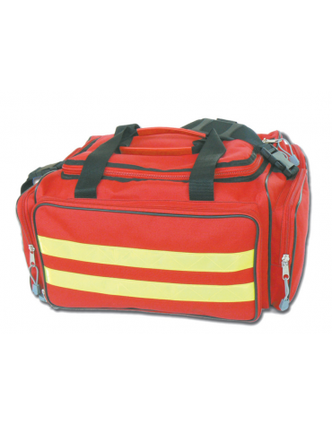 Borsa emergenza in poliestere 600D, vuota, colore rosso - 35 x 45 x h 21 cm