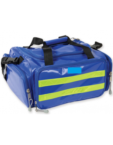 Borsa emergenza in poliestere rivestito di PVC, vuota, colore blu - 35 x 45 x h 21 cm