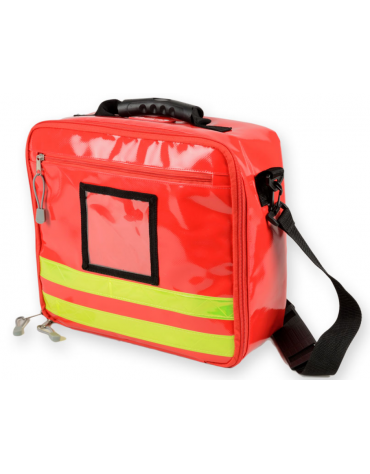 Borsa emergenza Cubo in poliestere rivestito in PVC, colore rosso - 28 x 34 x 13 cm