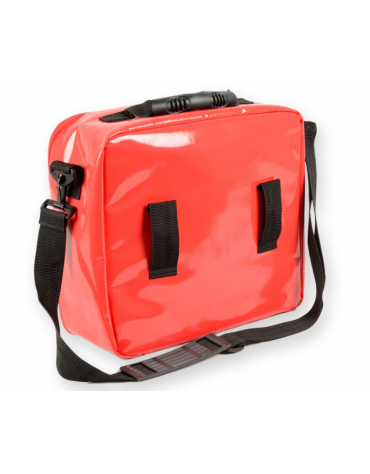 Borsa emergenza Cubo in poliestere rivestito in PVC, colore rosso - 28 x 34 x 13 cm