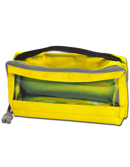 Borsetta in poliestere provvista di una larga striscia di velcro femmina sul retro, colore giallo - 28 x 15 x 11 cm