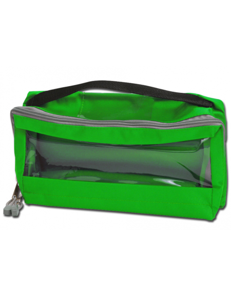 Borsetta in poliestere provvista di una larga striscia di velcro femmina sul retro, colore verde - 28 x 15 x 11 cm