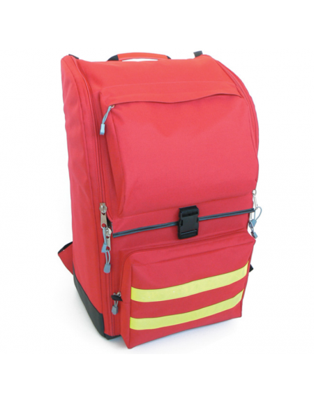 Zaino ambulanza in poliestere - colore rosso - con 8 borsette - 40 x 30 x h 57