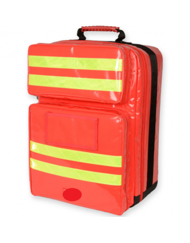 Zaino in poliestere con rivestimento esterno in PVC - Silos 2 - colore rosso - 38 x 24 x h 50 cm