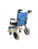 Carrozzina pediatrica pieghevole, seduta 46 cm - tessuto azzurro, portata mx 100 kg. altezza max cm 90