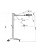 LAMPADA SCIALITICA PENTALED 30E - su piantana, 30 riflettori ellittici in 6 moduli ciascuno 5 LED, luce da 160.000 LUX