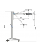 LAMPADA SCIALITICA PENTALED 30E - su piantana con batteria - 30 riflettori ellittici in 6 moduli da 5 LED - 160.000 LUX