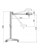 LAMPADA SCIALITICA TRIS A LED - su carrello - cupola con 4 moduli interni, ognuno con 7 LED (totale di 28 LED) - 130.000 lux