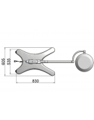 LAMPADA SCIALITICA TRIS A LED - su carrello - cupola con 4 moduli interni, ognuno con 7 LED (totale di 28 LED) - 130.000 lux