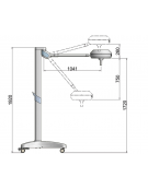 LAMPADA SCIALITICA TRIS A LED - su carrello + batteria, cupola a 4 moduli, ognuno con 7 LED (tot. di 28 LED) - 130.000 lux