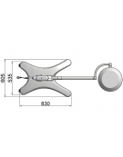 LAMPADA SCIALITICA TRIS A LED - su carrello + batteria, cupola a 4 moduli, ognuno con 7 LED (tot. di 28 LED) - 130.000 lux